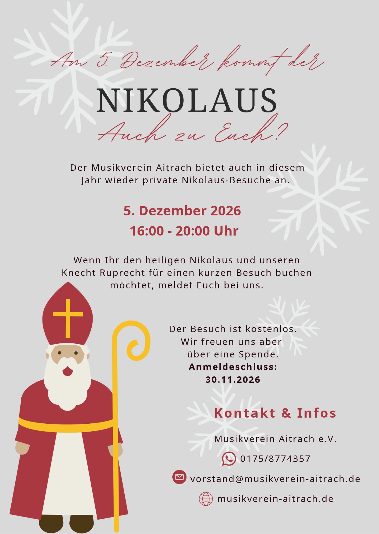 Nikolausservice des Musikvereins Aitrach